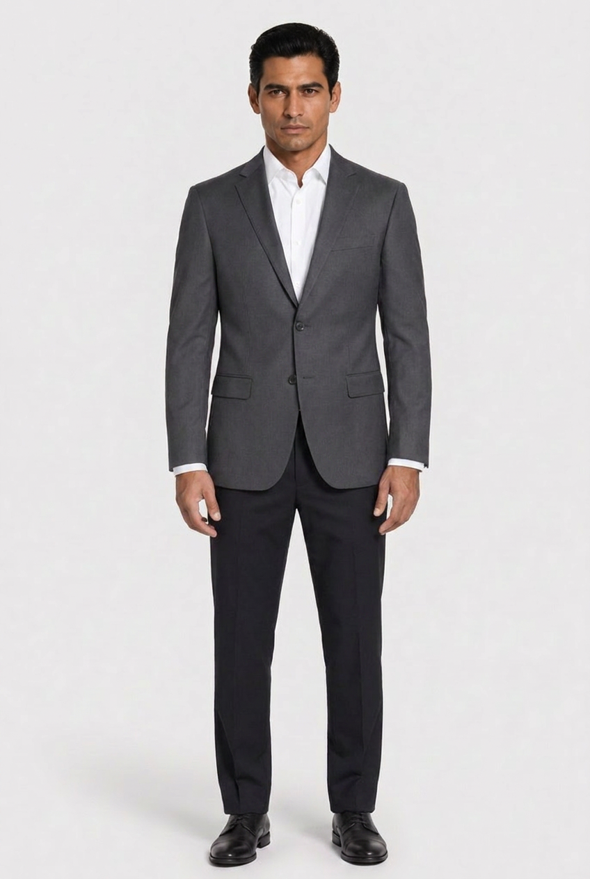 Blazer Slim Italiano Microfibra Chumbo - hero frontal