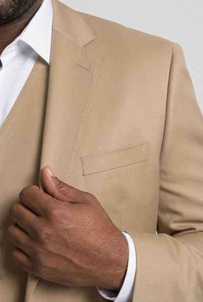 Blazer plus size poliviscose caqui - detalhe lapela