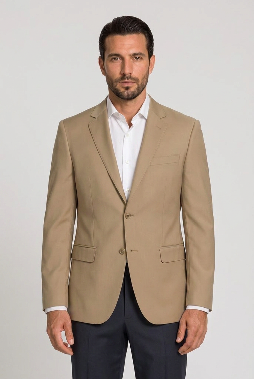 Blazer Slim Italiano Microfibra Caqui - hero frontal
