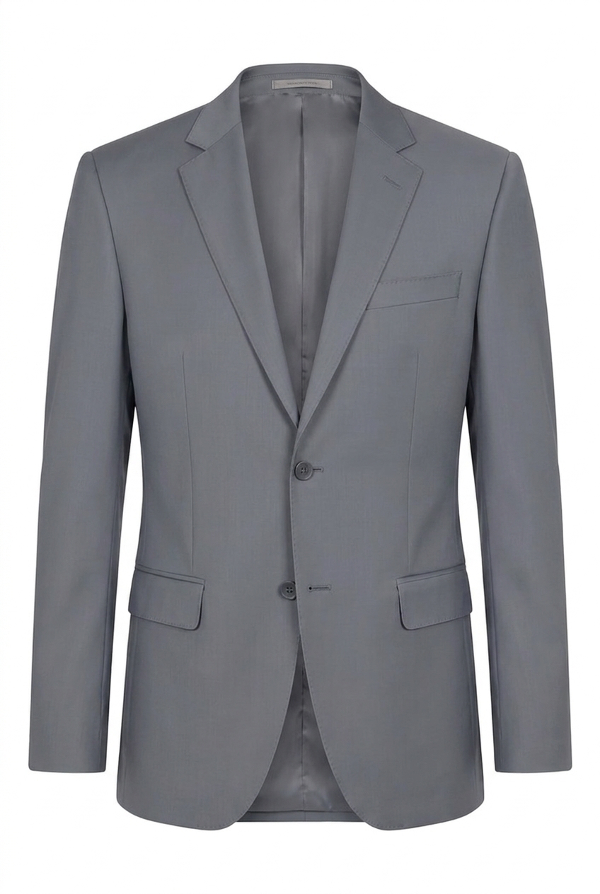 Blazer Slim Italiano Microfibra Cinza Aco - ghost still