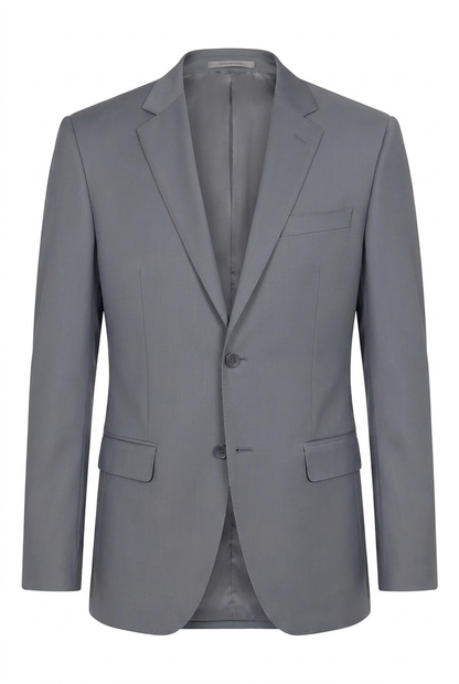Blazer Slim Italiano Microfibra Cinza Aco - ghost still