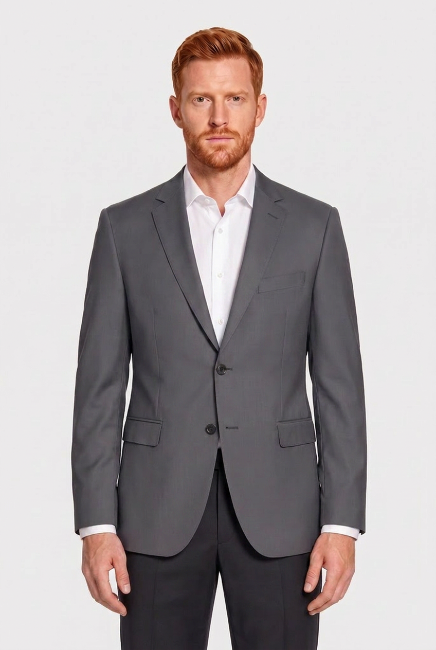 Blazer Slim Italiano Microfibra Grafite - hero frontal