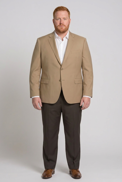 Blazer plus size microfibra caqui - modelo frontal