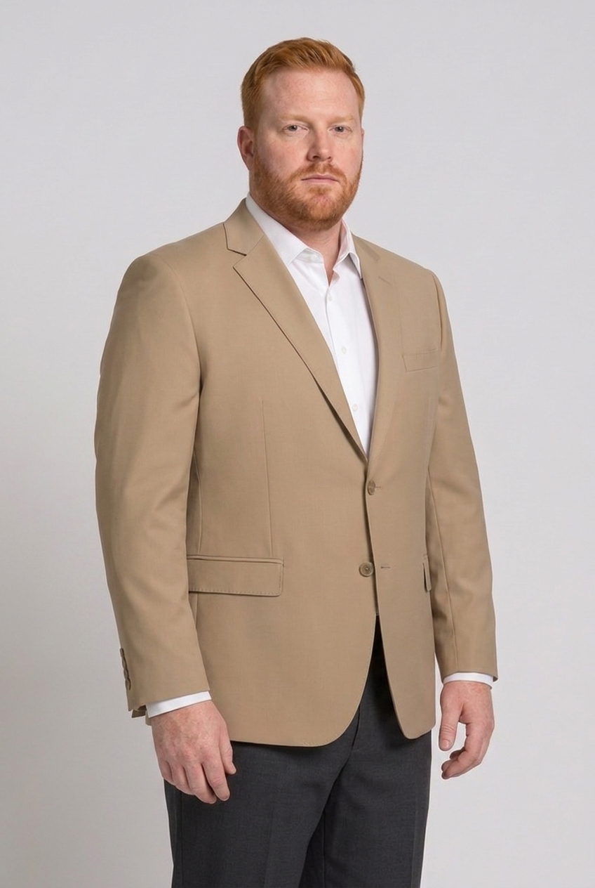 Blazer plus size microfibra caqui - tres quartos