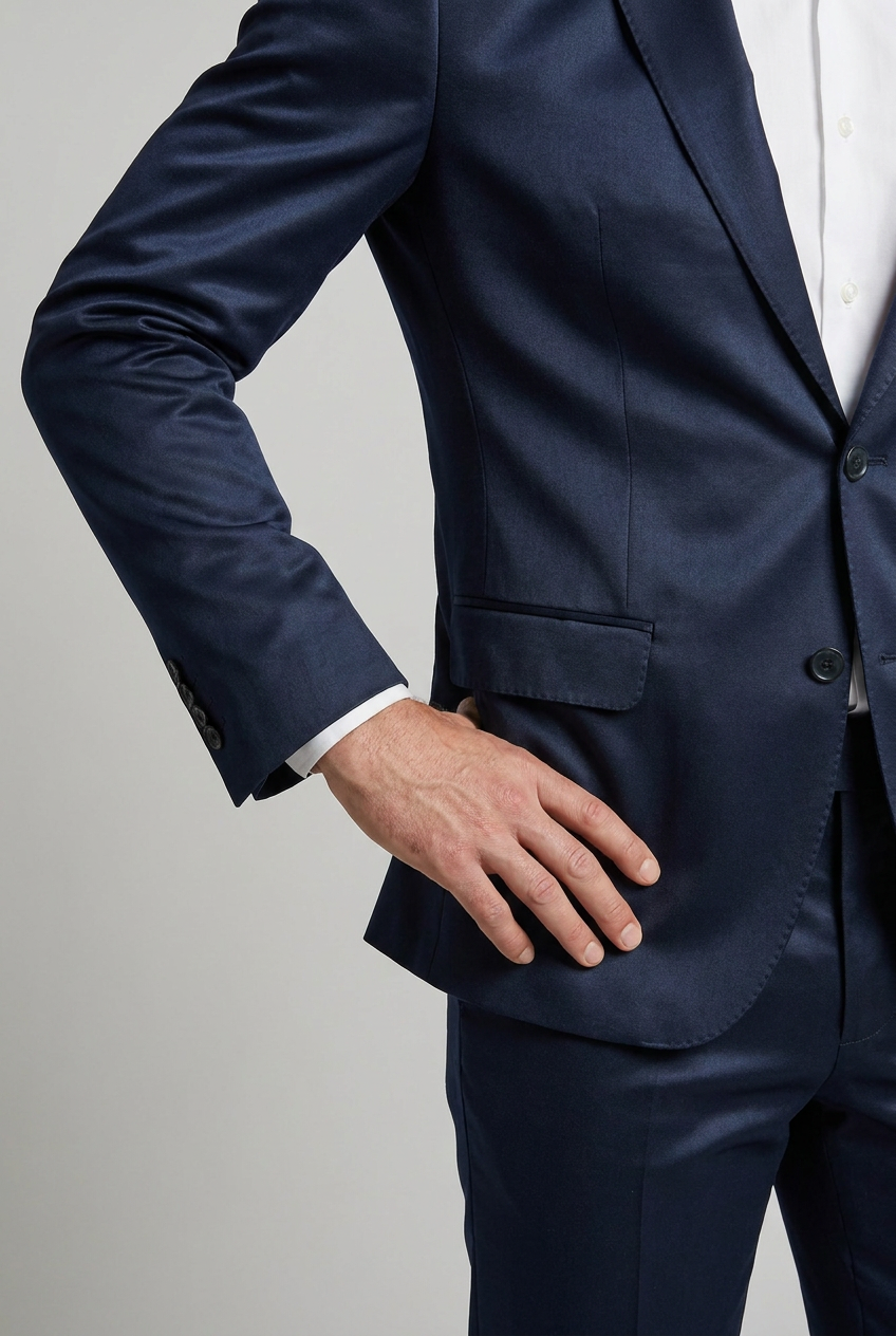 Costume Prada Azul Marinho - detalhe cintura