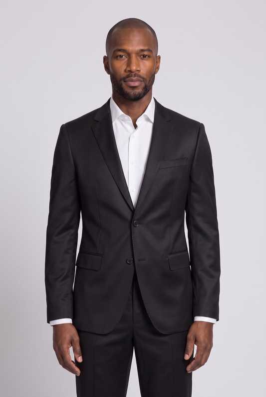Costume Slim Italiano Poliviscose Preto