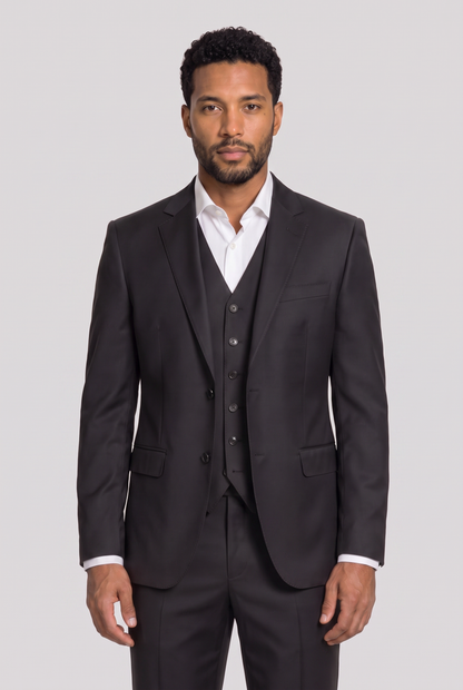 Terno Slim Italiano Poliviscose Preto