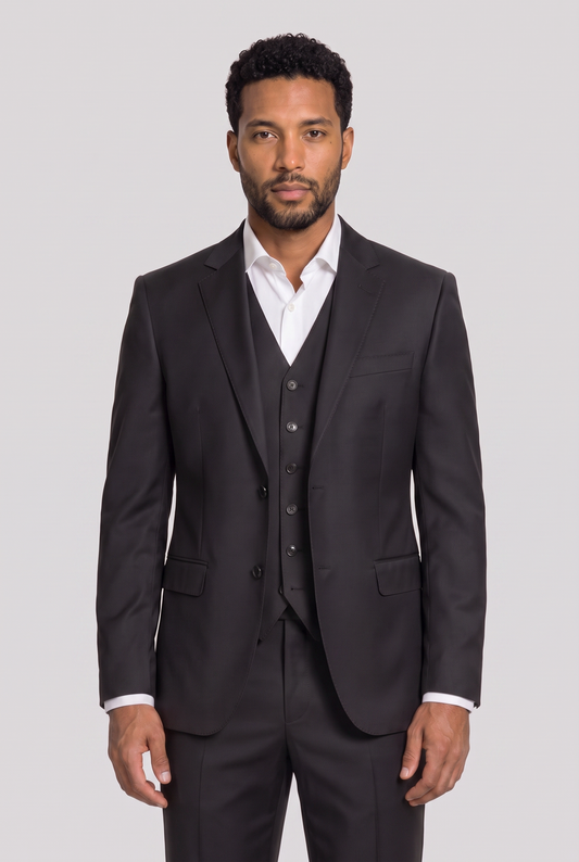 Terno Slim Italiano Poliviscose Preto
