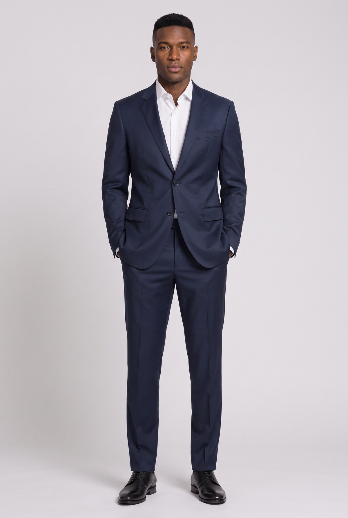 Costume Slim Italiano Poliviscose Azul Marinho - corpo inteiro
