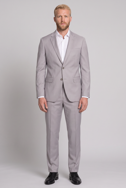 Costume Slim Italiano Poliviscose Cinza Claro - corpo inteiro