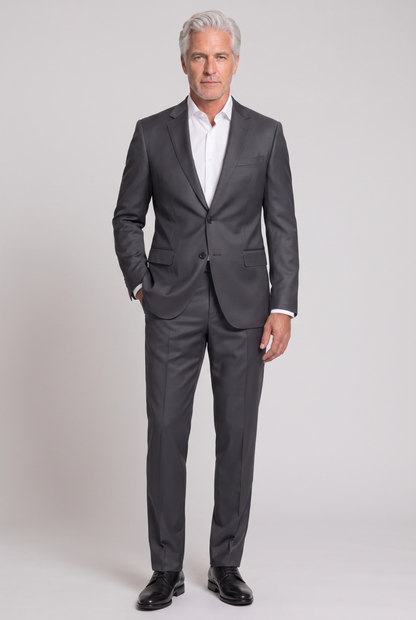Costume Slim Italiano Poliviscose Grafite - corpo inteiro
