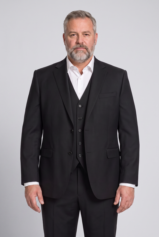 Terno Plus Size Lã Fria Preto - modelo