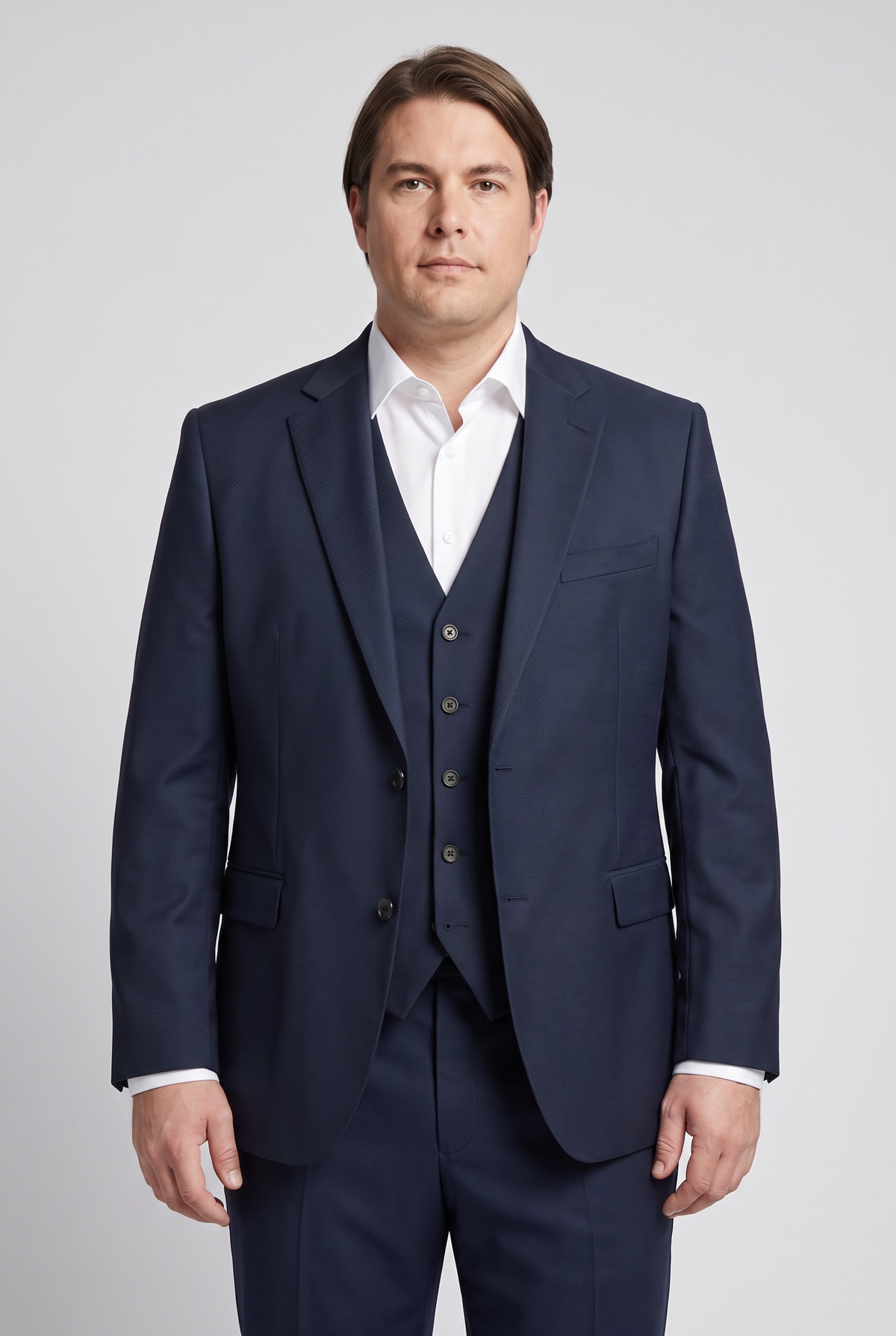 Terno Plus Size Lã Fria Azul Marinho - modelo