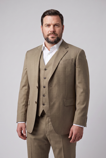 Terno Plus Size Lã Fria Cáqui - modelo