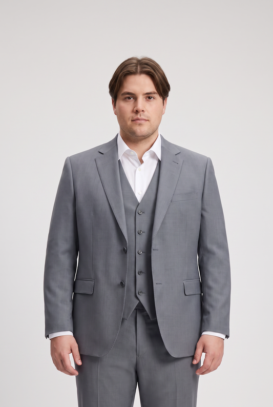 Terno Plus Size Lã Fria Cinza Médio - modelo