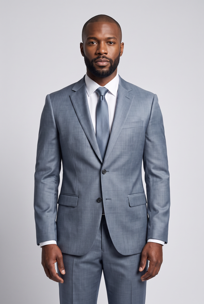 Costume Slim Italiano Melange - Cinza Médio