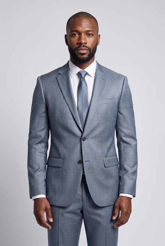 Costume Slim Italiano Melange - Cinza Médio