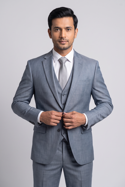 Colete Plus Melange Cinza Médio - detalhe