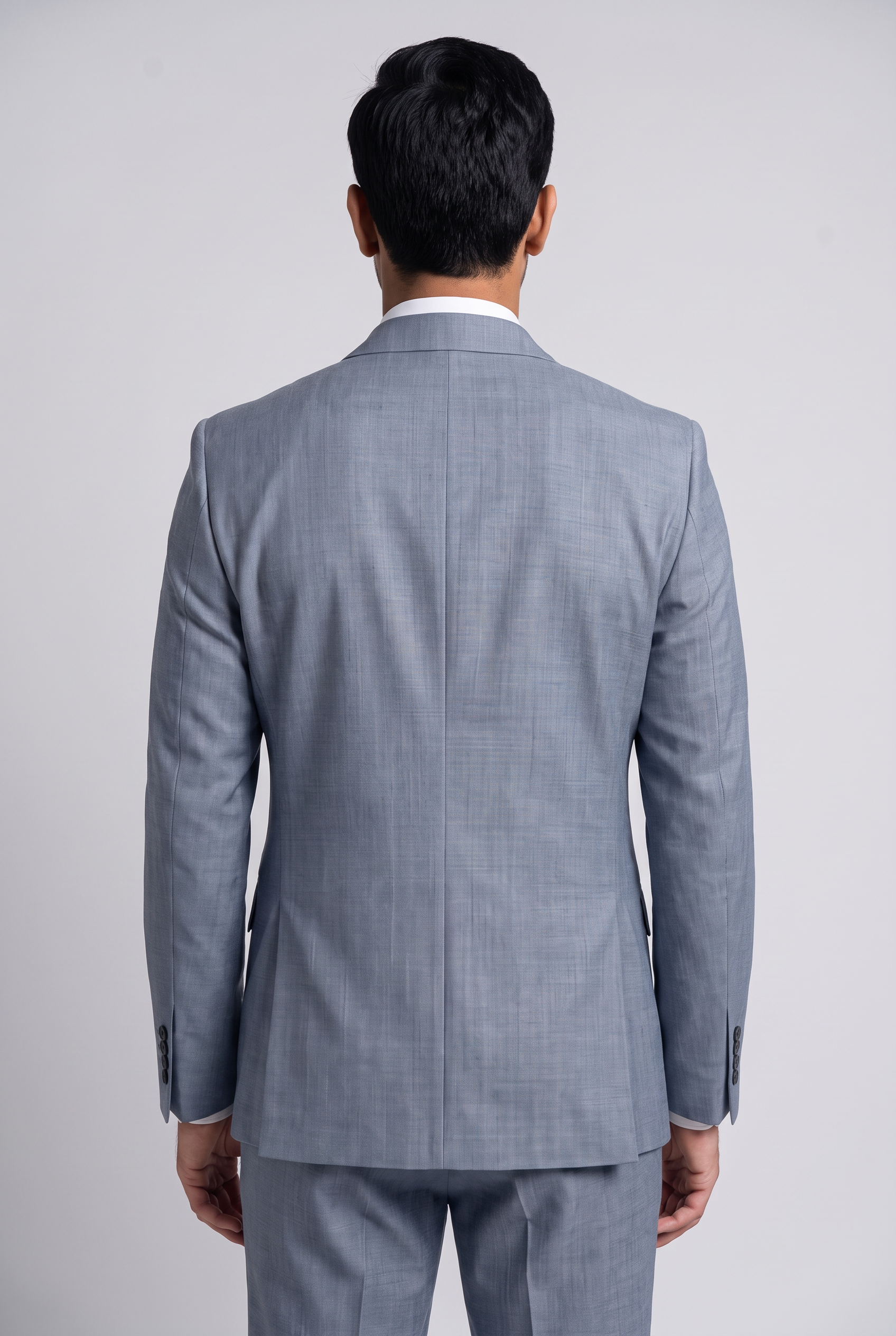 Blazer Melange Cinza Médio - costas