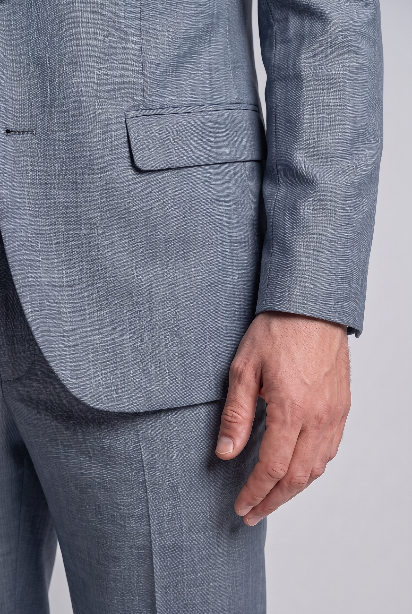 Blazer Melange Cinza Médio - lapela