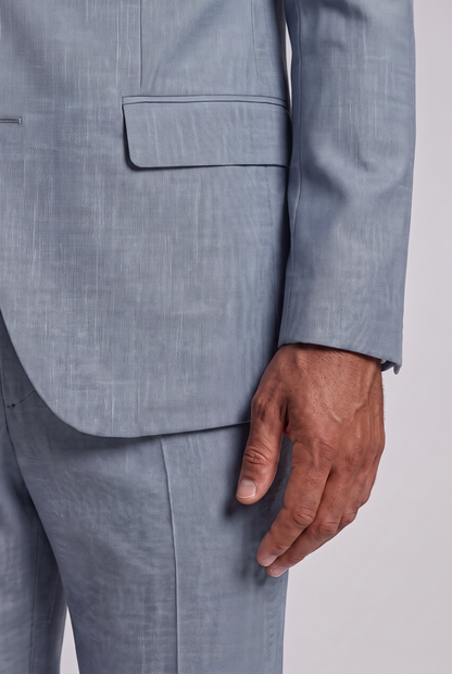 Costume Slim Italiano Melange - Cinza Médio