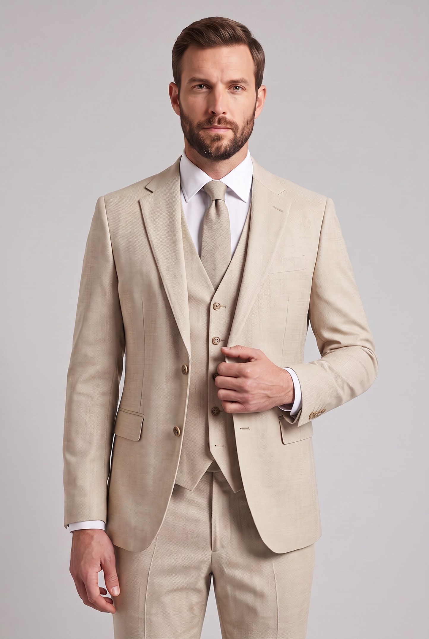 Blazer Melange Bege - frente