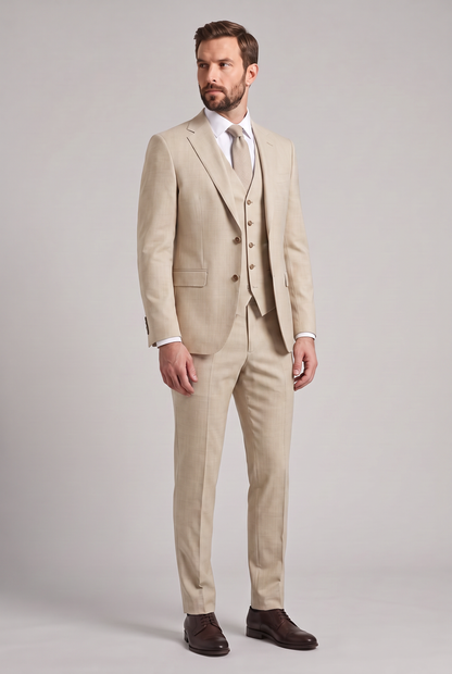 Terno Slim Italiano Melange - Bege