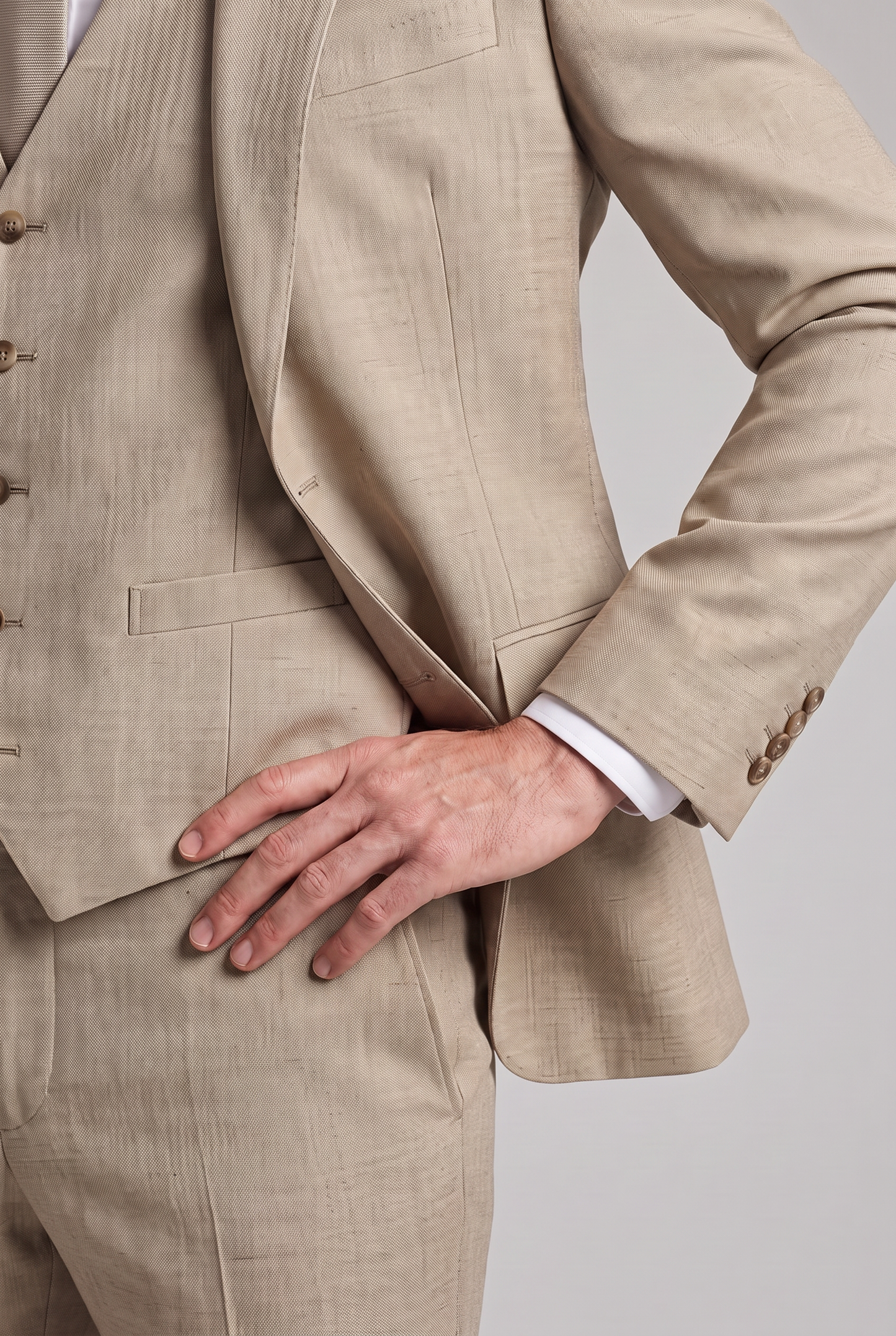 Blazer Melange Bege - lapela