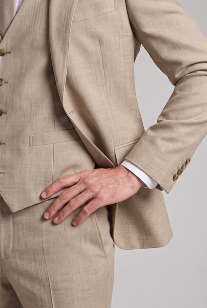 Blazer Melange Bege - lapela