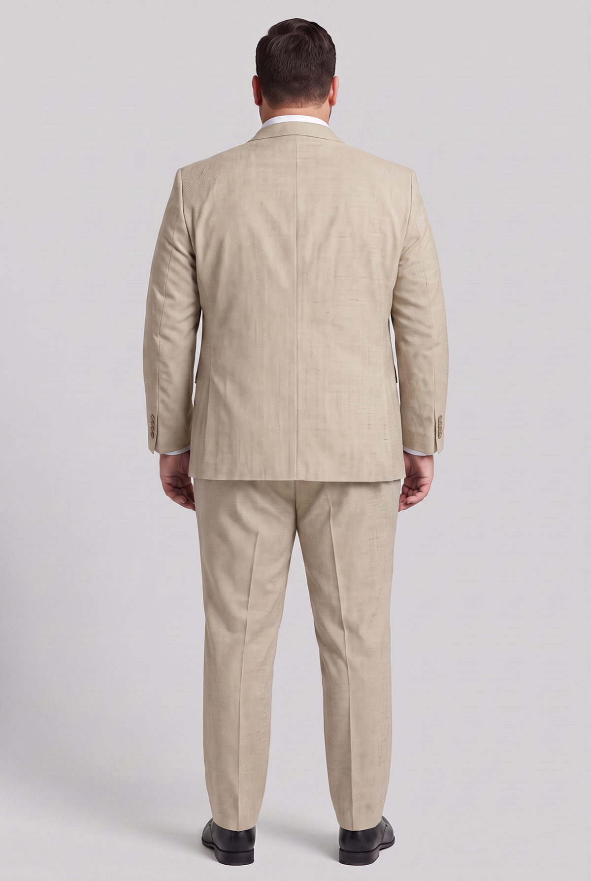 Costume Plus Size Slim Italiano Melange - Bege