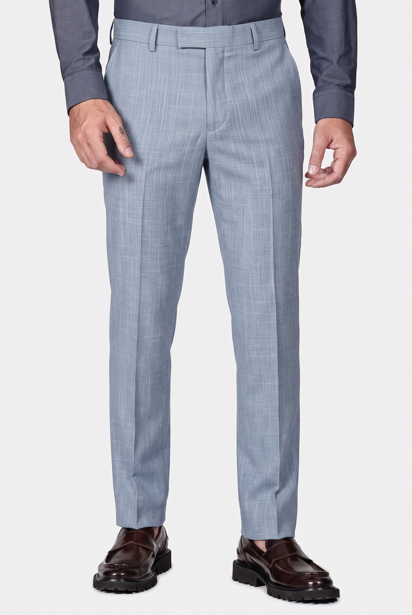 Calça Melange New Aço - modelo frente