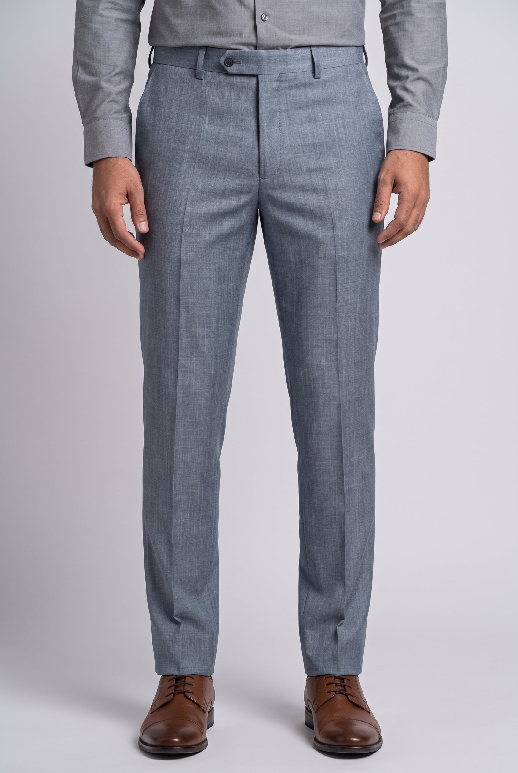 Calça Melange Cinza Médio - modelo frente
