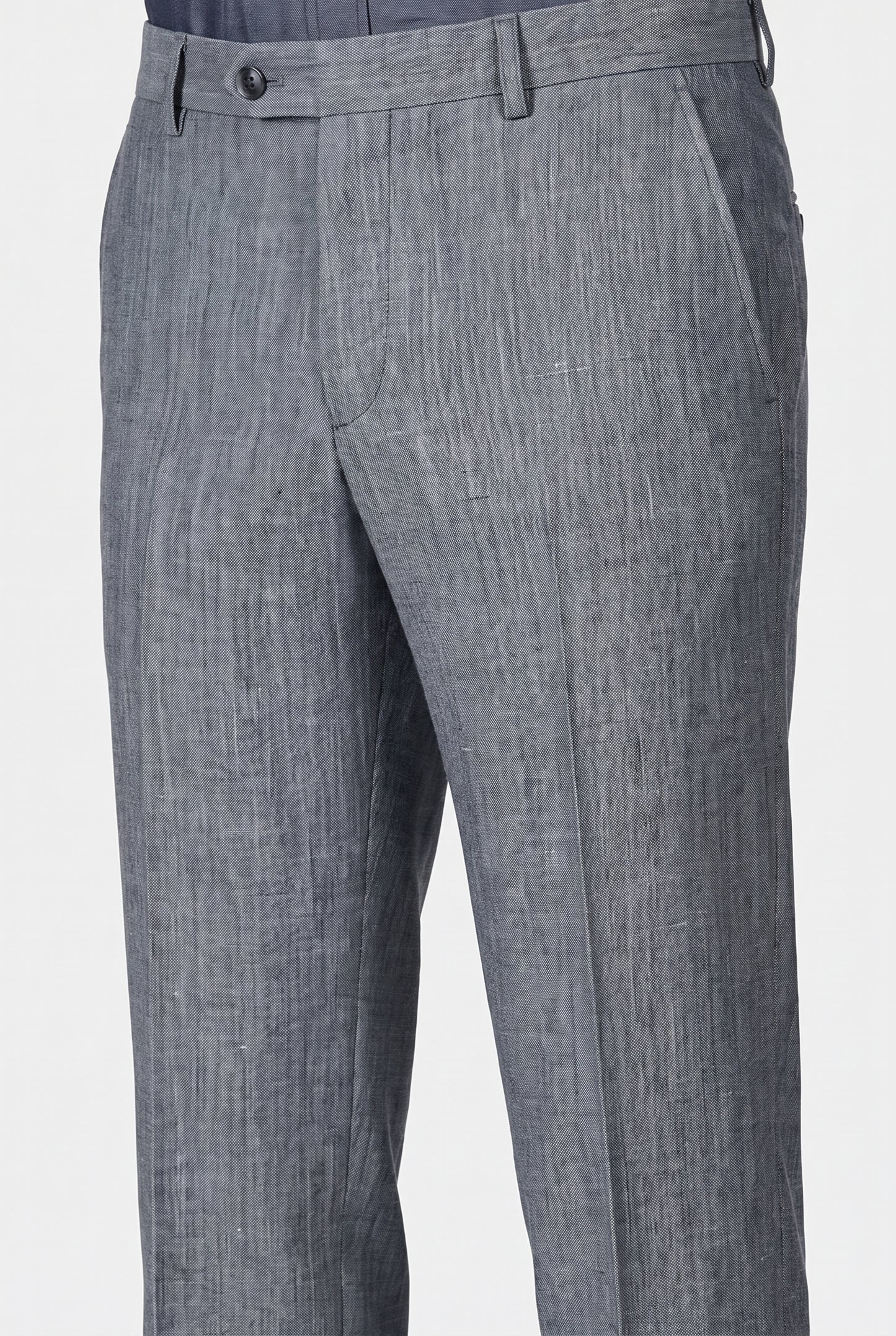 Calça Melange Cinza Médio - close cós frontal