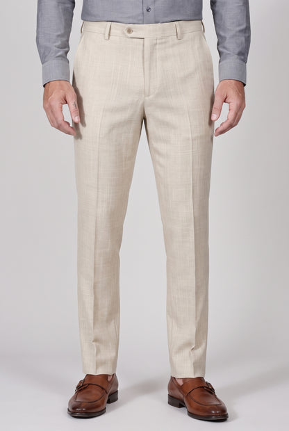 Calça Melange Bege - modelo frente