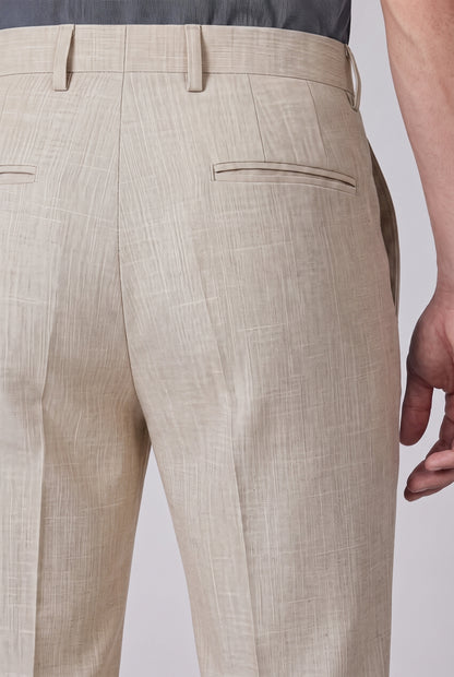 Calça Melange Bege Plus - close cós traseiro