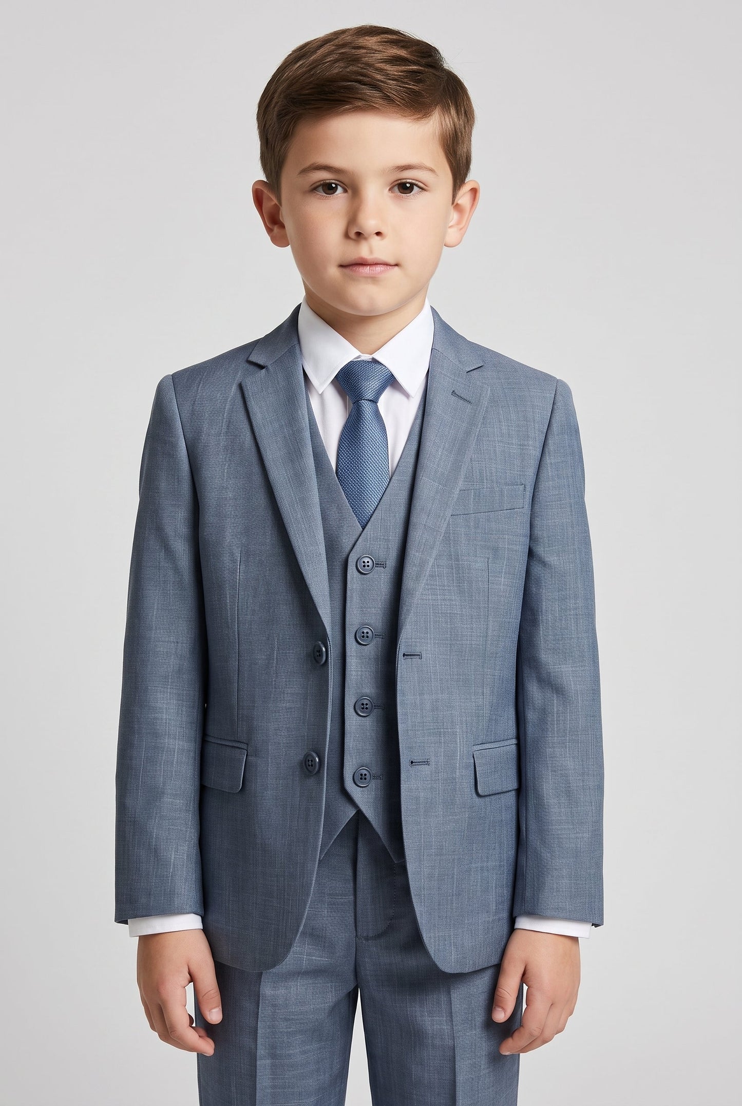 Blazer Infantil Slim Italiano Melange - Cinza Médio