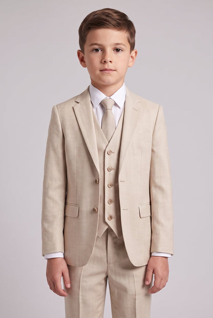 Colete Infantil Slim Italiano Melange - Bege
