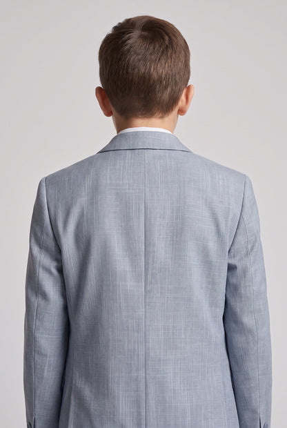 Blazer Infantil Slim Italiano Melange - New Aço