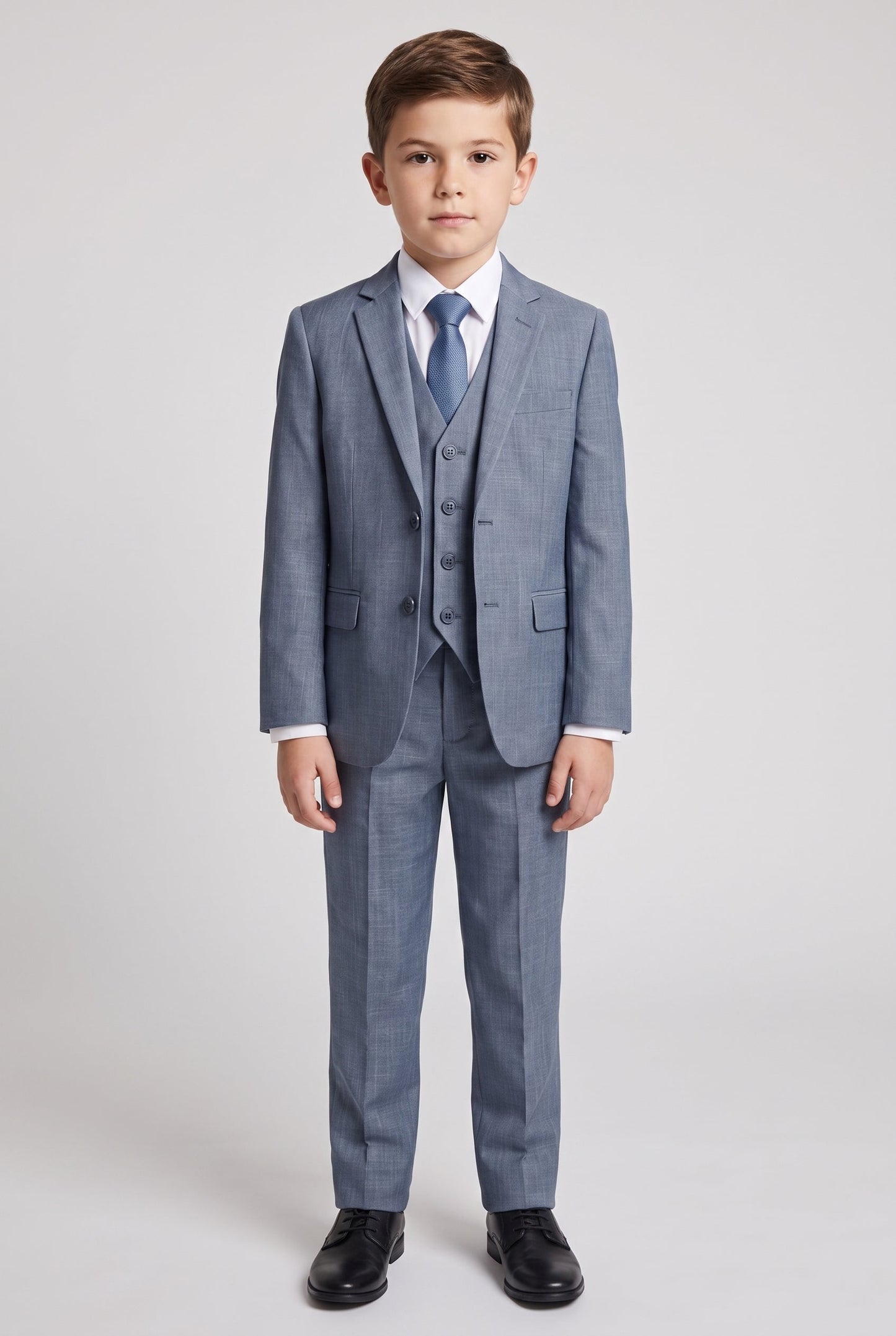 Colete Infantil Slim Italiano Melange - Cinza Médio