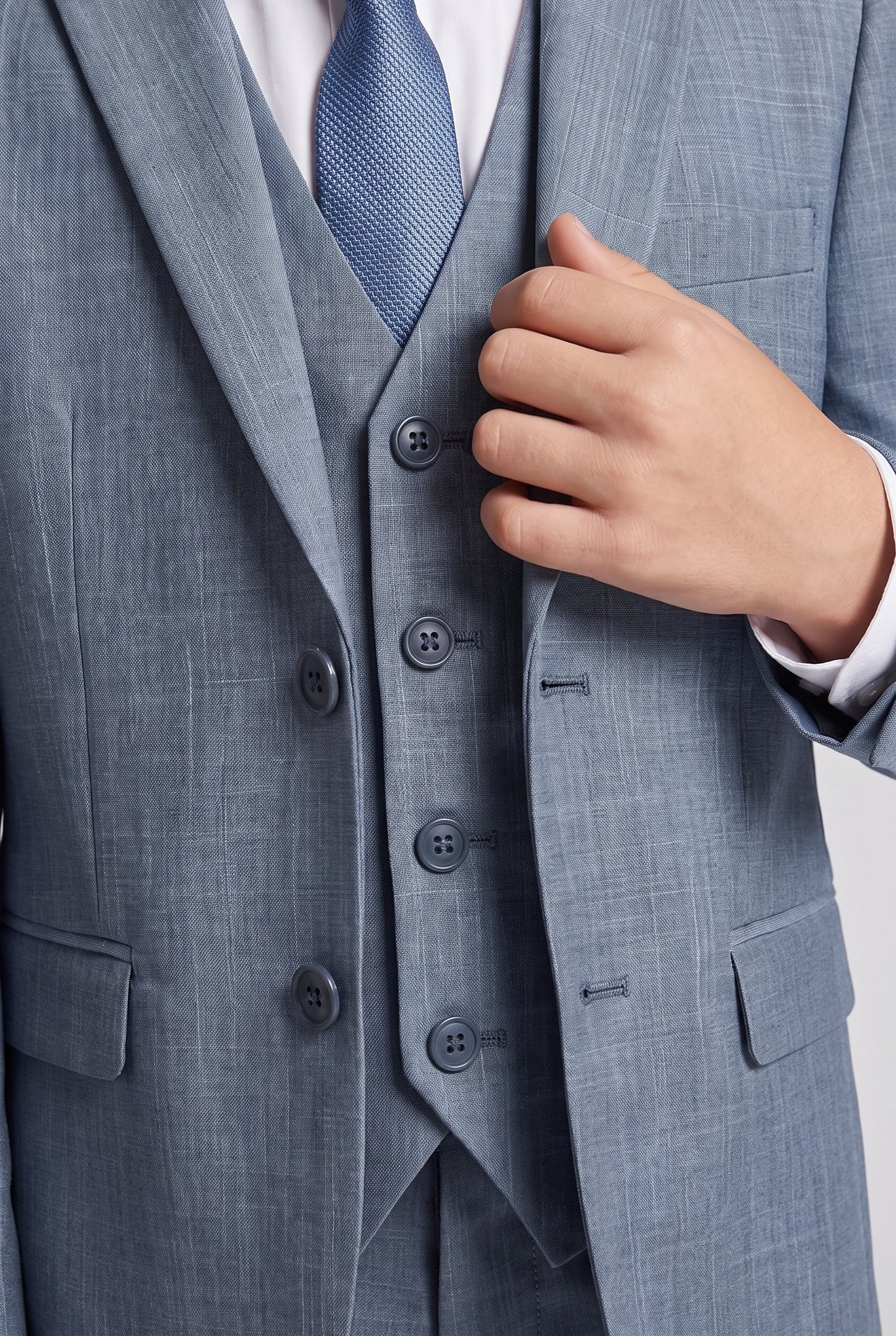 Blazer Infantil Slim Italiano Melange - Cinza Médio
