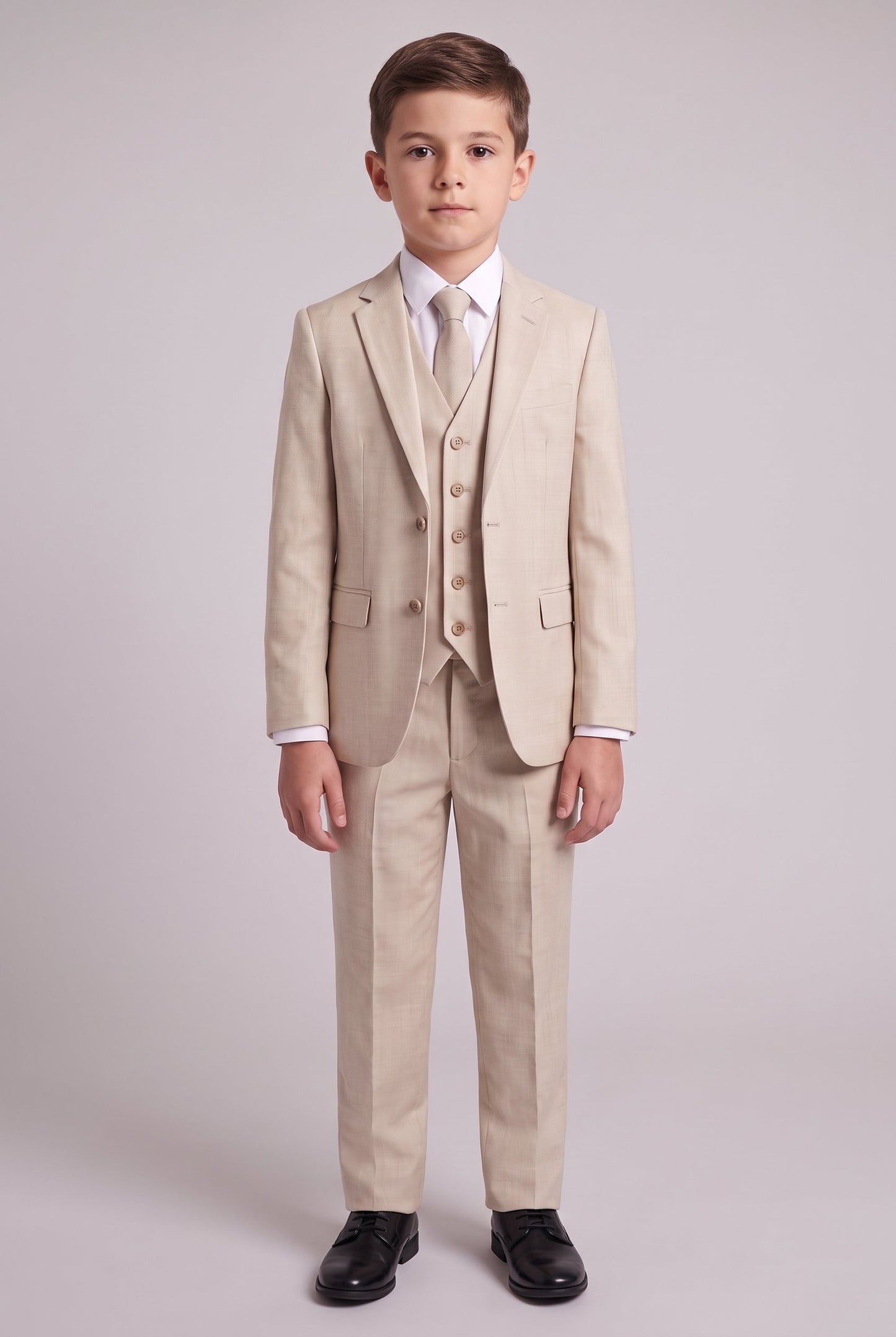 Colete Infantil Slim Italiano Melange - Bege