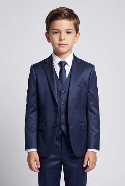 Colete Infantil Slim Italiano Poliviscose - Azul Marinho