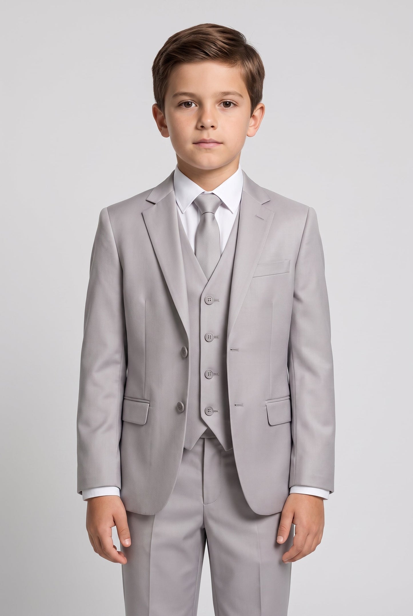 Blazer Infantil Slim Italiano Poliviscose - Cinza Claro