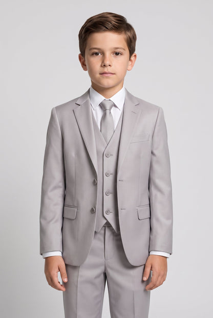 Blazer Infantil Slim Italiano Poliviscose - Cinza Claro