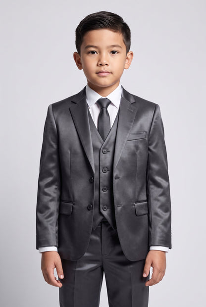 Blazer Infantil Slim Italiano Poliviscose - Chumbo