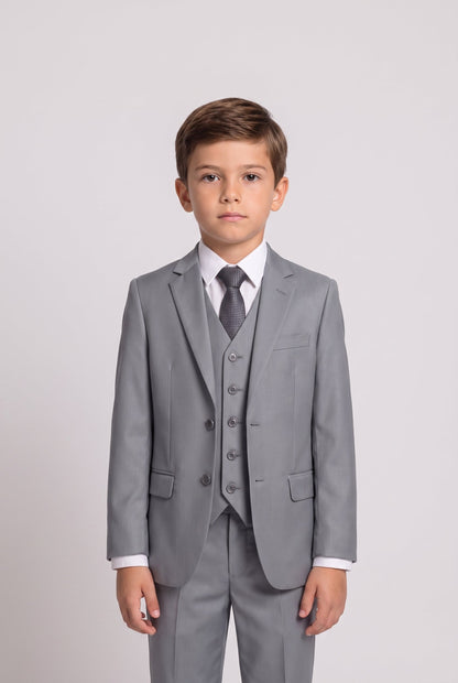 Colete Infantil Slim Italiano Poliviscose - Cinza Médio