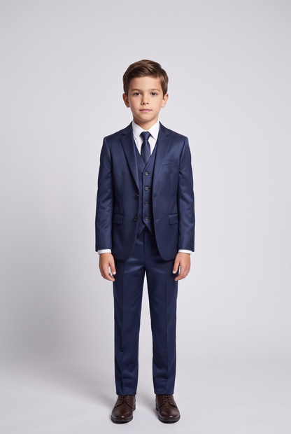 Colete Infantil Slim Italiano Poliviscose - Azul Marinho