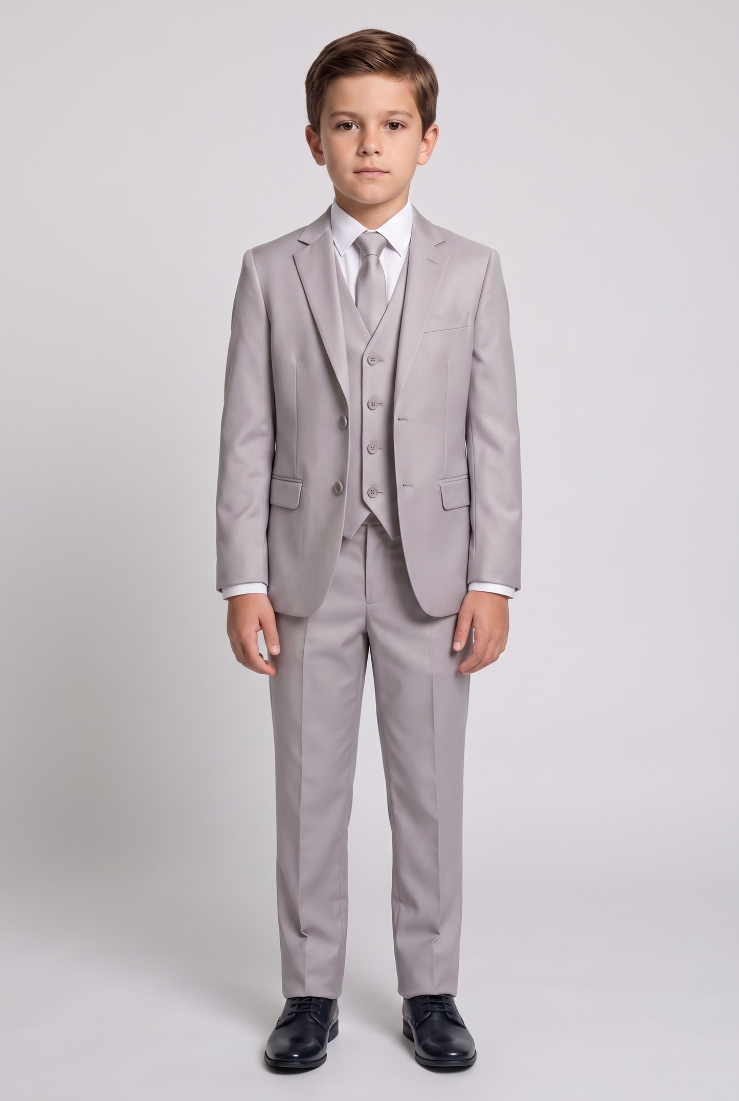 Colete Infantil Slim Italiano Poliviscose - Cinza Claro