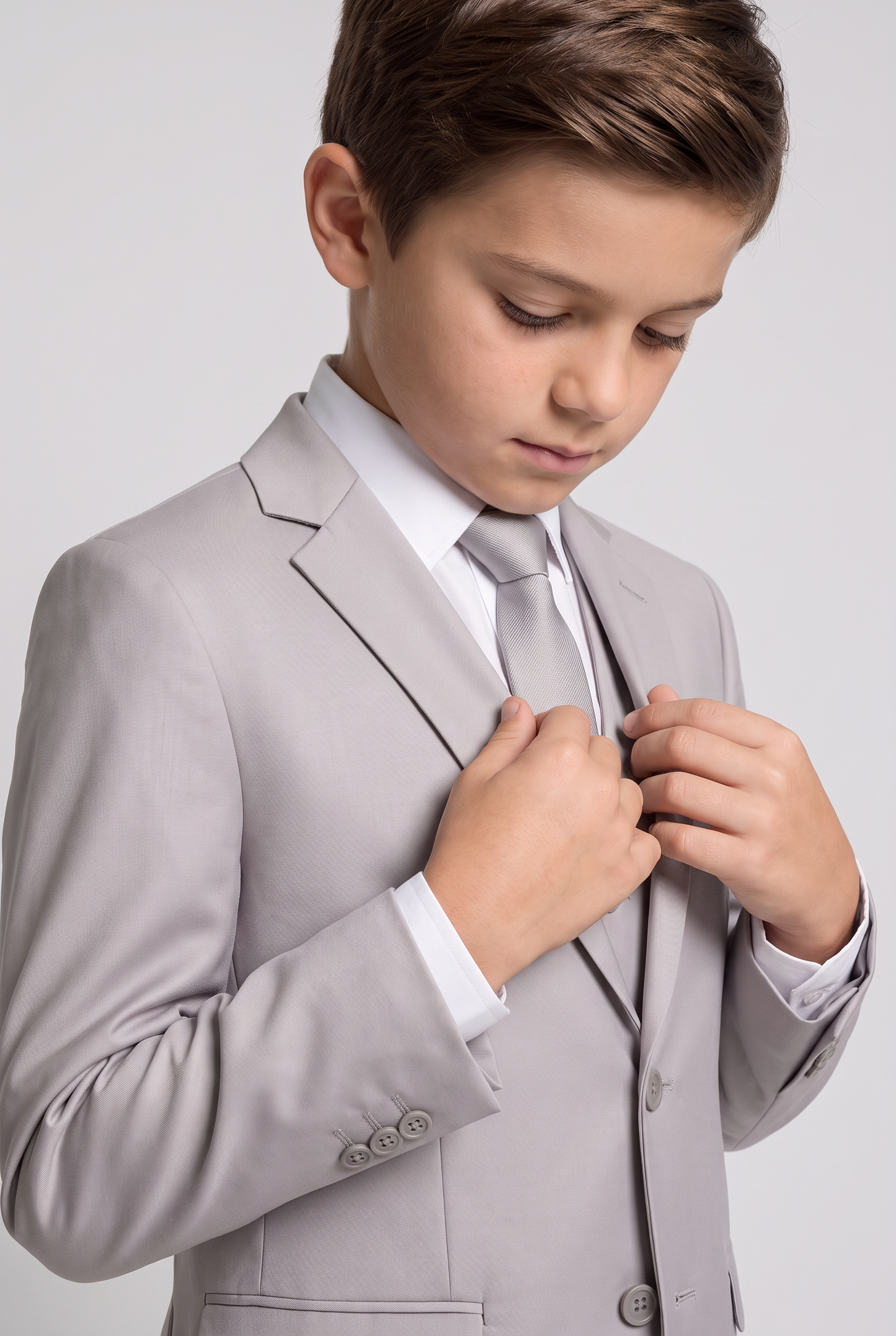 Blazer Infantil Slim Italiano Poliviscose - Cinza Claro
