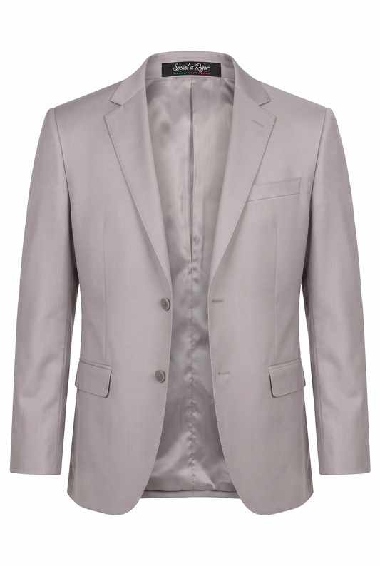 Blazer Infantil Slim Italiano Poliviscose - Cinza Claro